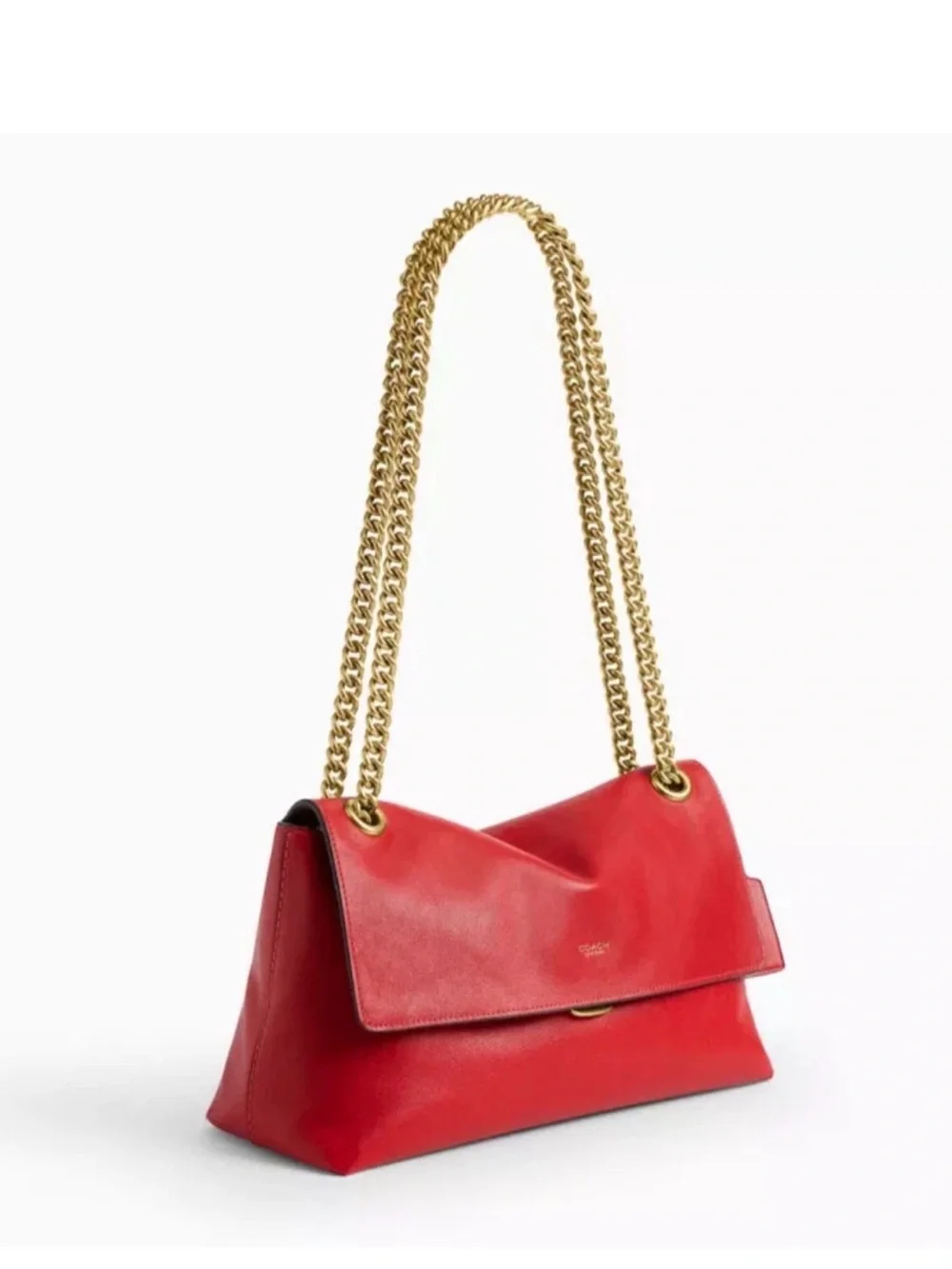 Coach Chelsea 30 in Scarlet with Gold Chain Strap